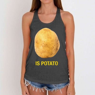 Funny Trendy The Late Show With Stephen Colbert Is Potato Charity Women's Knotted Racerback Tank