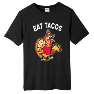 Funny Thanksgiving Turkey Eat Tacos Mexican Thanksgiving Fun Tall Fusion ChromaSoft Performance T-Shirt