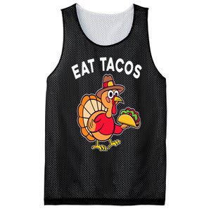 Funny Thanksgiving Turkey Eat Tacos Mexican Thanksgiving Fun Mesh Reversible Basketball Jersey Tank