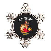 Funny Thanksgiving Turkey Eat Tacos Mexican Thanksgiving Fun Metallic Star Ornament