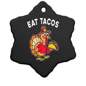 Funny Thanksgiving Turkey Eat Tacos Mexican Thanksgiving Fun Ceramic Star Ornament