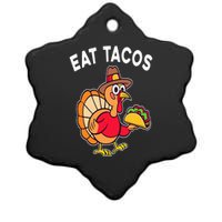 Funny Thanksgiving Turkey Eat Tacos Mexican Thanksgiving Fun Ceramic Star Ornament