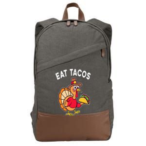 Funny Thanksgiving Turkey Eat Tacos Mexican Thanksgiving Fun Cotton Canvas Backpack