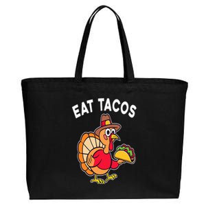 Funny Thanksgiving Turkey Eat Tacos Mexican Thanksgiving Fun Cotton Canvas Jumbo Tote