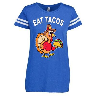 Funny Thanksgiving Turkey Eat Tacos Mexican Thanksgiving Fun Enza Ladies Jersey Football T-Shirt