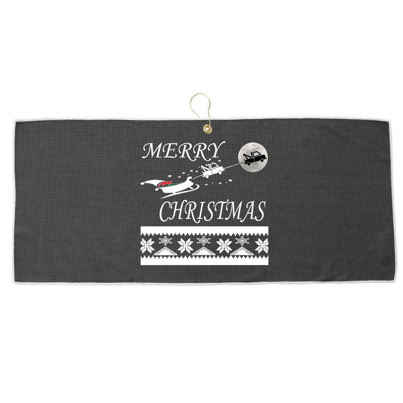 Funny Tow Truck Driver Christmas Gift Repo Large Microfiber Waffle Golf Towel