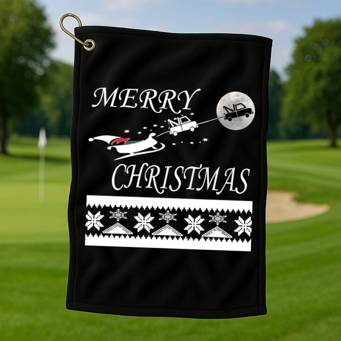 Funny Tow Truck Driver Christmas Gift Repo Golf Towel