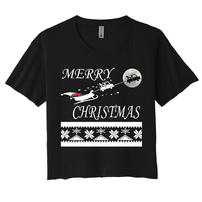 Funny Tow Truck Driver Christmas Gift Repo Women's Crop Top Tee