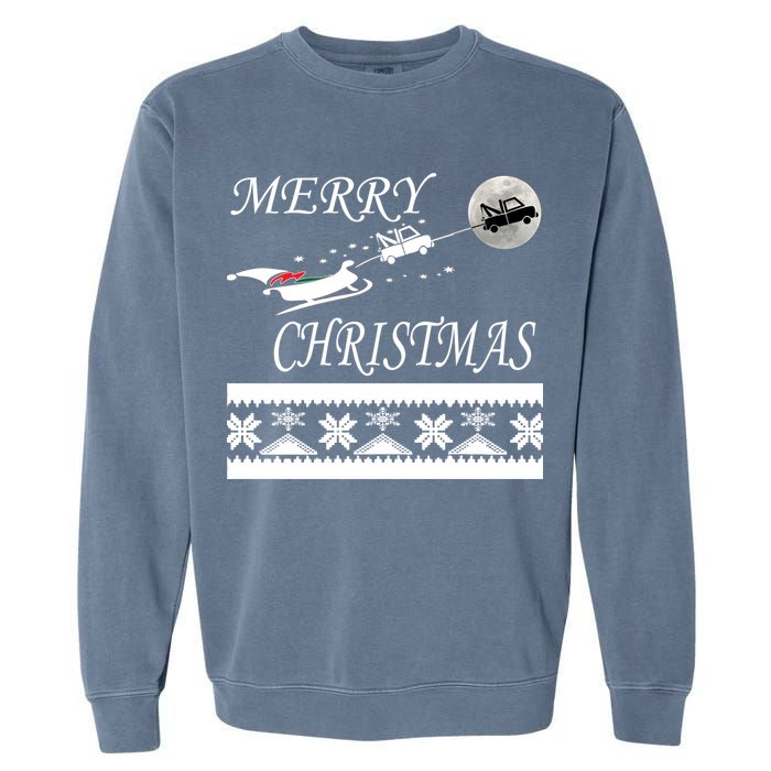 Funny Tow Truck Driver Christmas Gift Repo Garment-Dyed Sweatshirt
