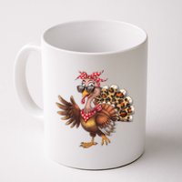 Funny Thanksgiving Turkey Women Girl Leopard Coffee Mug