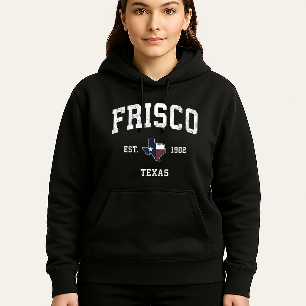 Frisco Texas Tx Vintage State Flag Sports Hoodie