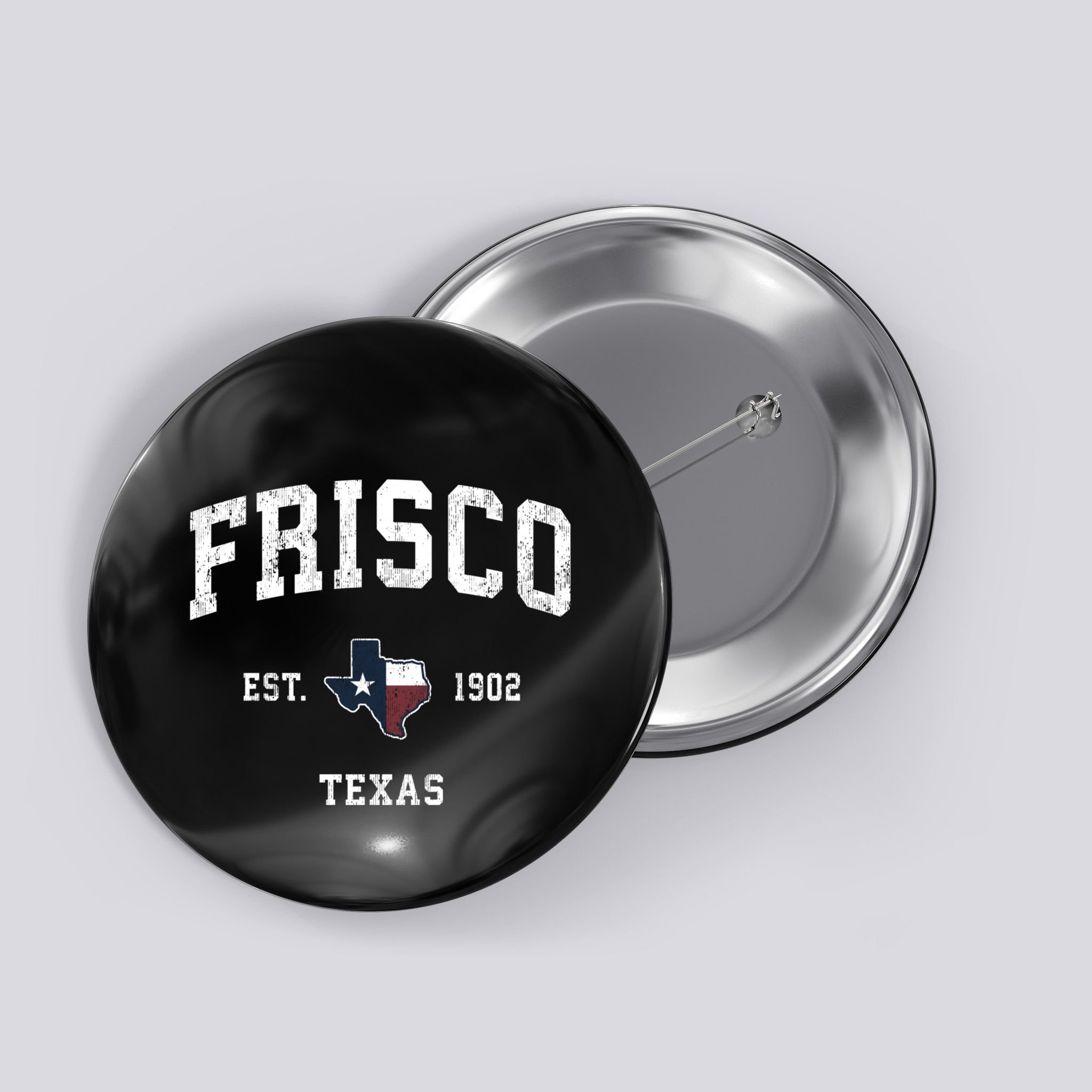 Frisco Texas Tx Vintage State Flag Sports Button