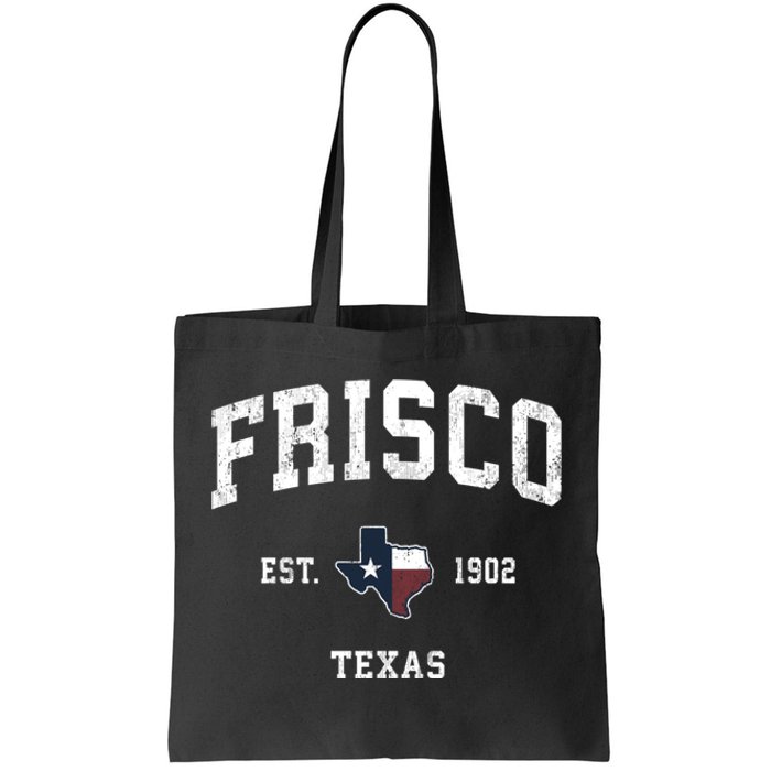 Frisco Texas Tx Vintage State Flag Sports Tote Bag