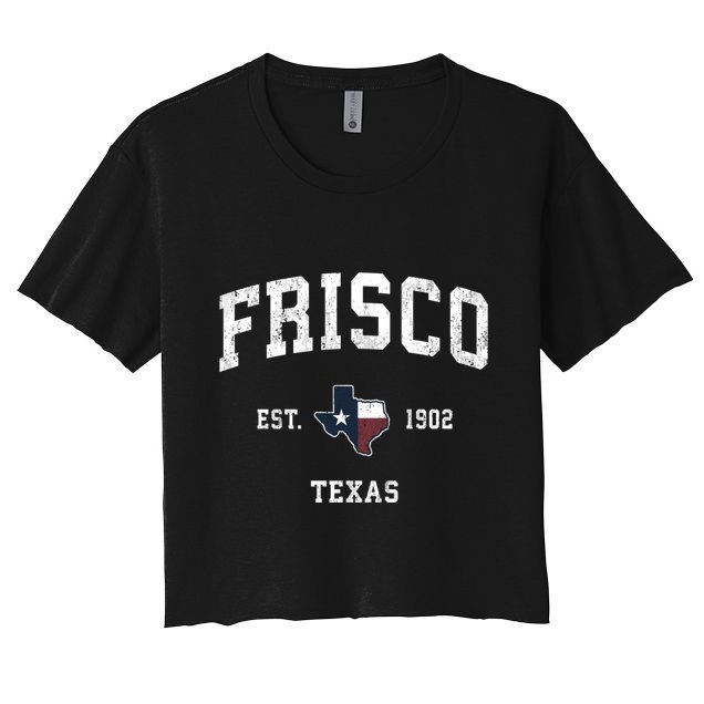 Frisco Texas Tx Vintage State Flag Sports Crop Top