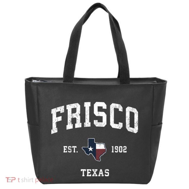 Frisco Texas Tx Vintage State Flag Sports Zip Tote Bag