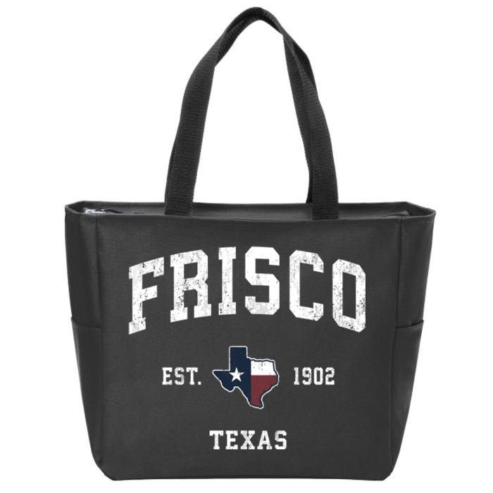 Frisco Texas Tx Vintage State Flag Sports Zip Tote Bag