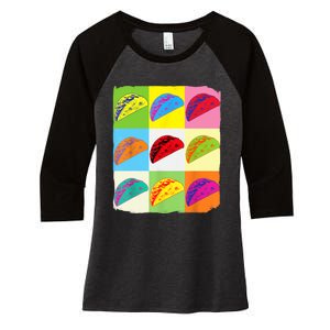 Funny Taco Taco Art Mexican Food Taco Lover Women's Tri-Blend 3/4-Sleeve Raglan Shirt