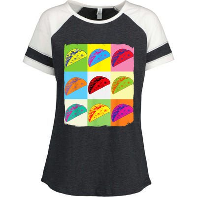 Funny Taco Taco Art Mexican Food Taco Lover Enza Ladies Jersey Colorblock Tee