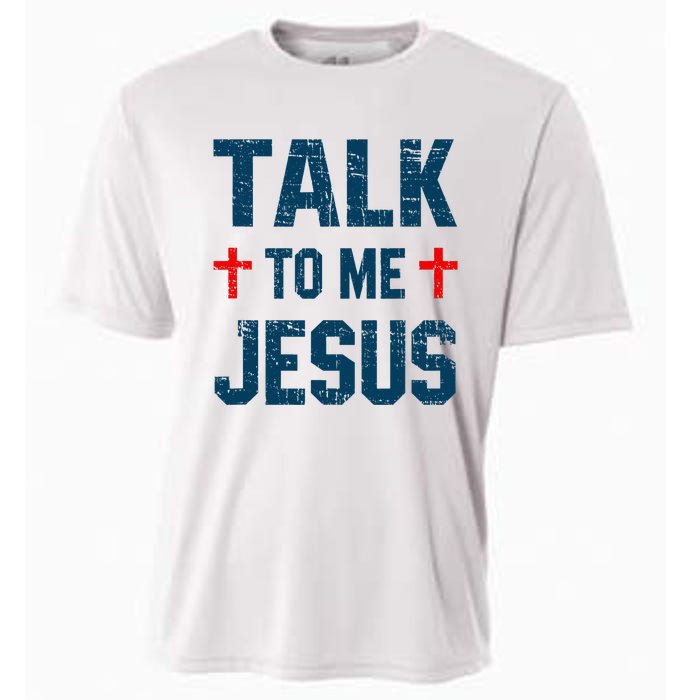 Funny Talk To Me Jesus Christ Vintage Cooling Performance Crew T-Shirt