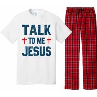 Funny Talk To Me Jesus Christ Vintage Pajama Set