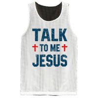 Funny Talk To Me Jesus Christ Vintage Mesh Reversible Basketball Jersey Tank