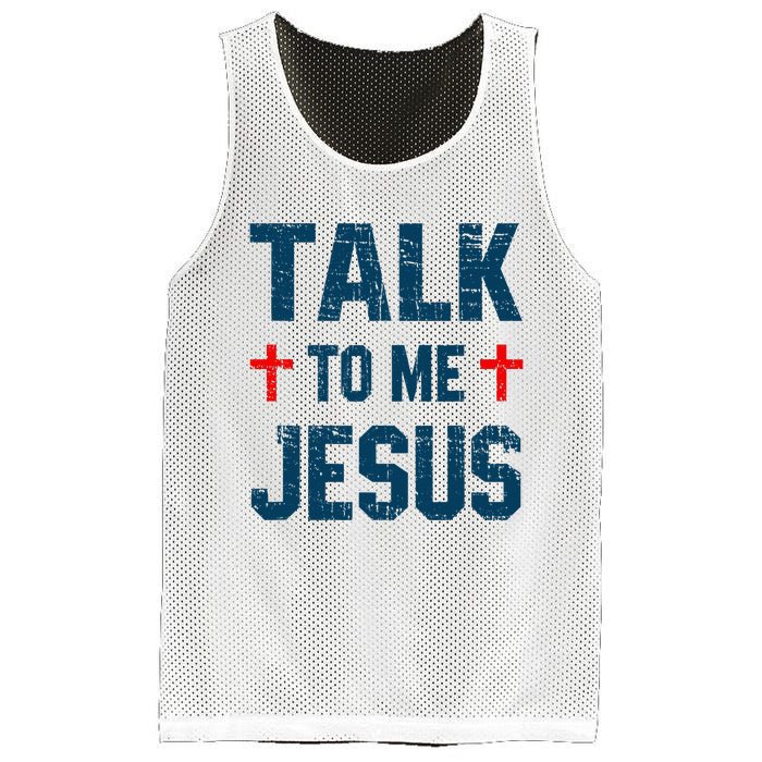 Funny Talk To Me Jesus Christ Vintage Mesh Reversible Basketball Jersey Tank