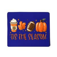 Funny Tis The Season Pumpkin Leaf Latte Fall Thanksgiving Football Mousepad