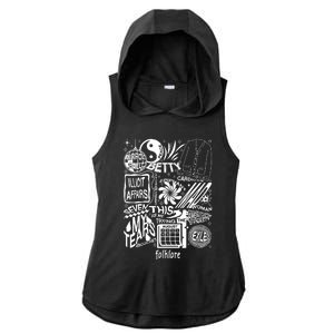 Folklore Tracklist Ts Ladies PosiCharge Tri-Blend Wicking Draft Hoodie Tank