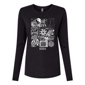 Folklore Tracklist Ts Womens Cotton Relaxed Long Sleeve T-Shirt