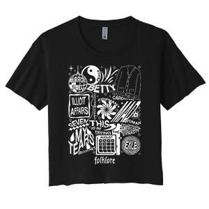 Folklore Tracklist Ts Women's Crop Top Tee