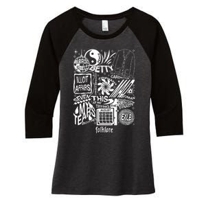 Folklore Tracklist Ts Women's Tri-Blend 3/4-Sleeve Raglan Shirt