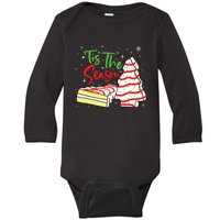 Funny Tis The Season Design Christmas Tree Cakes Debbie Baby Long Sleeve Bodysuit