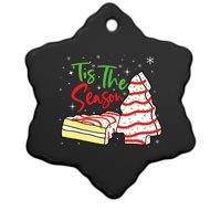 Funny Tis The Season Design Christmas Tree Cakes Debbie Ceramic Star Ornament