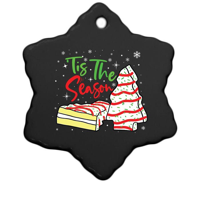 Funny Tis The Season Design Christmas Tree Cakes Debbie Ceramic Star Ornament