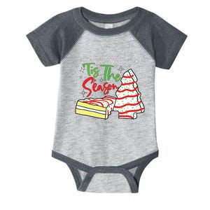 Funny Tis The Season Design Christmas Tree Cakes Debbie Infant Baby Jersey Bodysuit