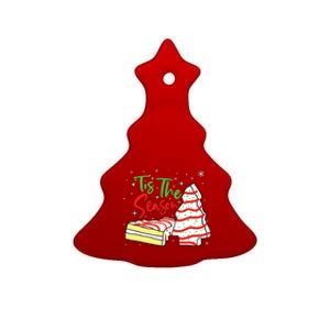 Funny Tis The Season Design Christmas Tree Cakes Debbie Ceramic Tree Ornament