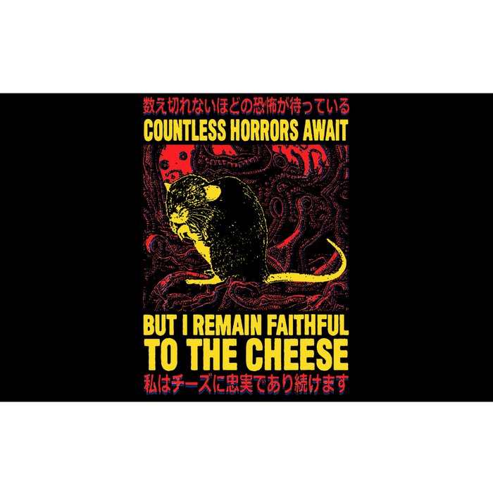 Faithful To The Cheese Japanese Horror Rat Bumper Sticker