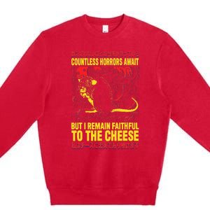 Faithful To The Cheese Japanese Horror Rat Premium Crewneck Sweatshirt