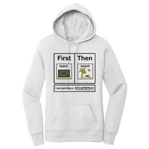 First Teach Then Beach I Am Earning A Summer Break Women's Pullover Hoodie