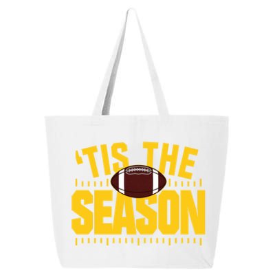 Funny Tis The Season Football Fan Gold Print Gift 25L Jumbo Tote