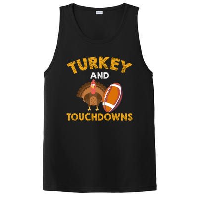 Football Thanksgiving Turkey And Touchdowns Gift PosiCharge Competitor Tank