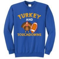 Football Thanksgiving Turkey And Touchdowns Gift Sweatshirt