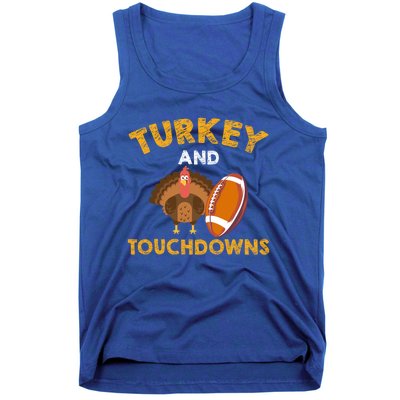 Football Thanksgiving Turkey And Touchdowns Gift Tank Top