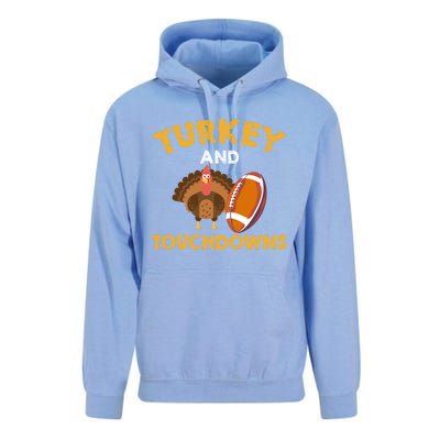 Football Thanksgiving Turkey And Touchdowns Gift Unisex Surf Hoodie