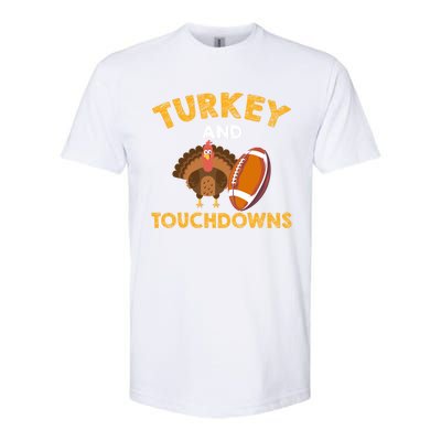 Football Thanksgiving Turkey And Touchdowns Gift Softstyle® CVC T-Shirt