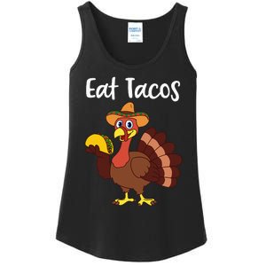 Funny Thanksgiving Turkey Day Eat Tacos Ladies Essential Tank