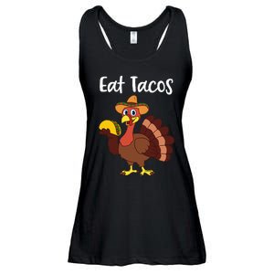 Funny Thanksgiving Turkey Day Eat Tacos Ladies Essential Flowy Tank