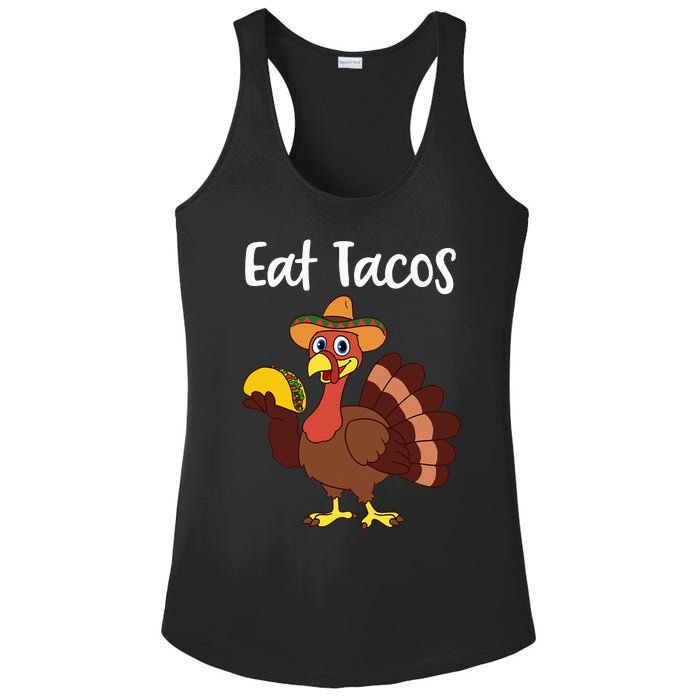 Funny Thanksgiving Turkey Day Eat Tacos Ladies PosiCharge Competitor Racerback Tank