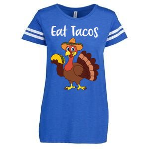 Funny Thanksgiving Turkey Day Eat Tacos Enza Ladies Jersey Football T-Shirt