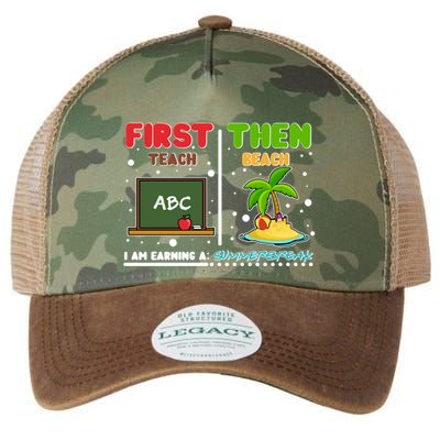First Teach Then Beach I Am Earning A Summerbreak Legacy Tie Dye Trucker Hat